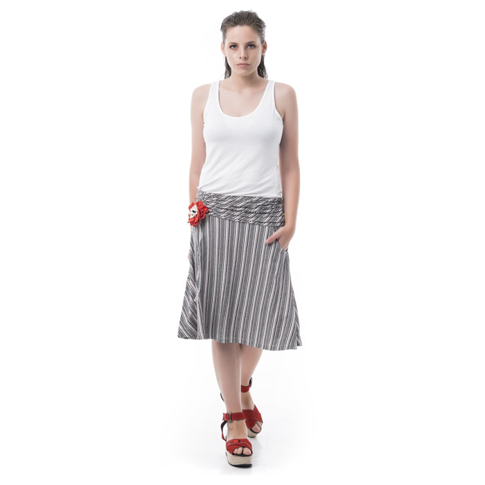 Falda Colliure Falda Estampado Corta Rayas Casual para mujer