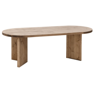 Mesa de centro de madera maciza en tono roble oscuro de 120cm Alto: 40 Largo: 120 Ancho: 55