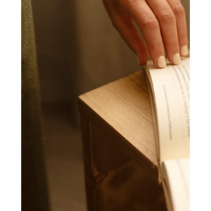 Estanteria de madera maciza en tono roble oscuro Alto: 38 Largo: 40 Ancho: 20