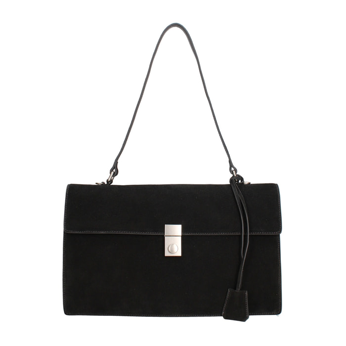 Borsa a spalla da donna Made in Italy - Lavinia Chic - Pelle Scamosciata - 34.5 x 21.0 x 10.0 cm