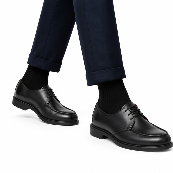 Derby stringate in vera pelle con fondo light