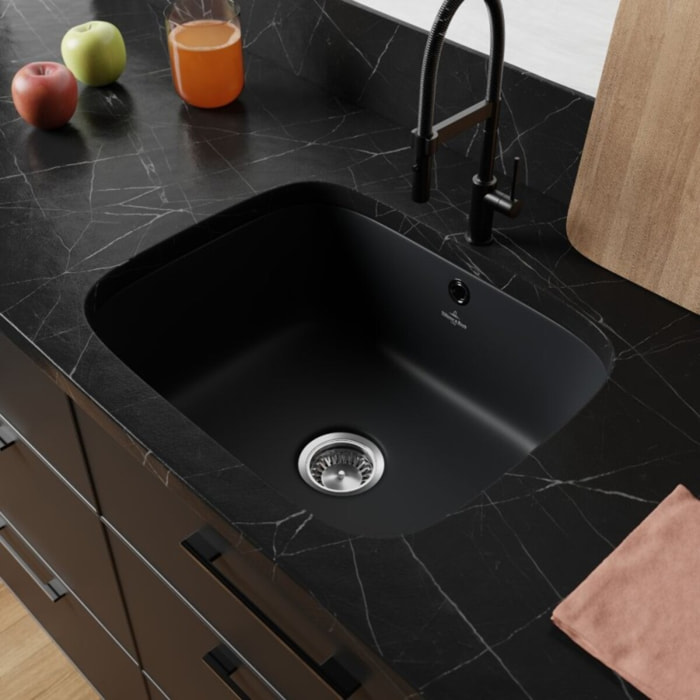 Evier 1 bac Villeroy et Boch Cisterna 60C Pure Black CeramicPlus