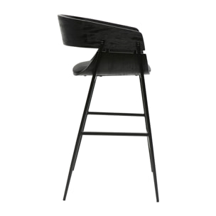 Tabourets de bar design noirs (lot de 2) WESS