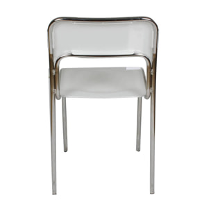Sedia moderna in metallo e polipropilene, 43 x 45 x 81, Bianco