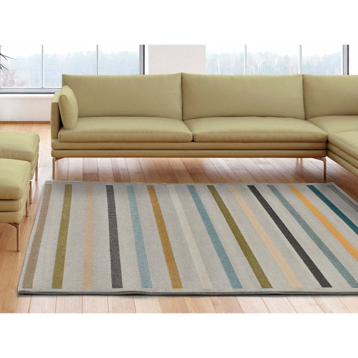 DEBBI Alfombra geométrica de estilo bauhauss multicolor, varias medidas disponibles