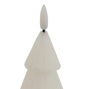 Bougie LED forme sapin H.13cm blanc