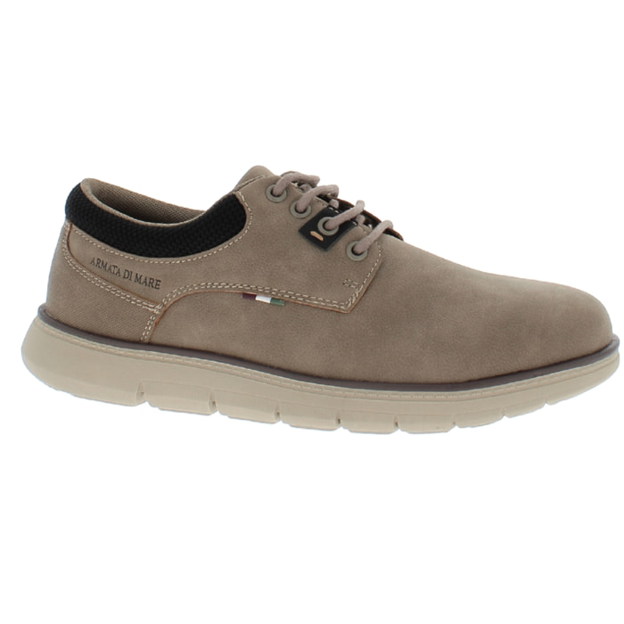 Armata di Mare Scarpe Uomo Scarponcino Casual Stringate con Soletta Rimovibile in Memory Foam AMU W24L635 Taupe