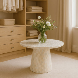 Table basse en coquille de capiz verte  ZINA