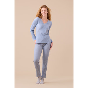 Pigiama donna in costina di viscosa articolo classic Noidinotte