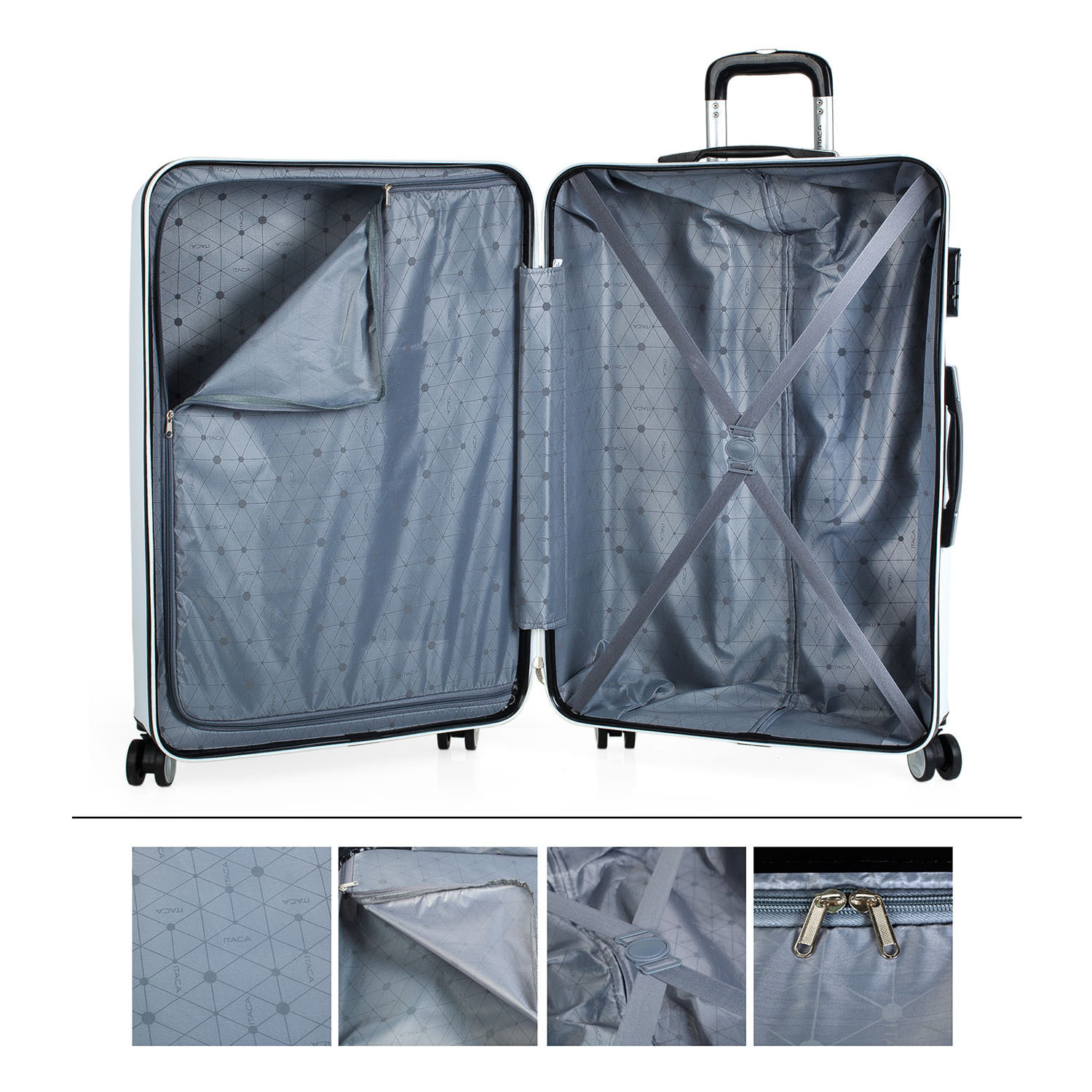 Juego De Maletas Rígidas Abs Itaca Elba Blanco