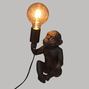 Lampe singe résine noir H24cm