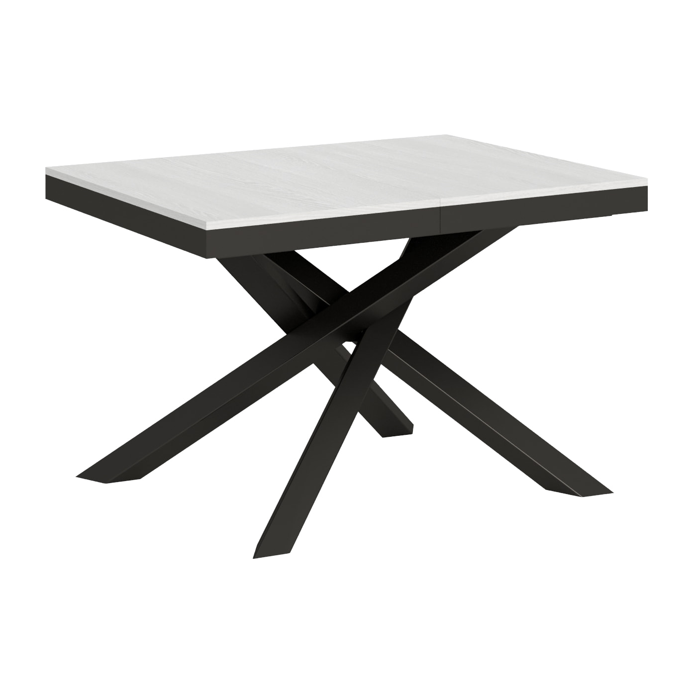 Table extensible 90x120/380 cm Volantis Evolution Frêne Blanc cadre Anthracite