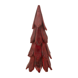 J-Line décoration Sapin Noël Pièces - bois - rouge - small