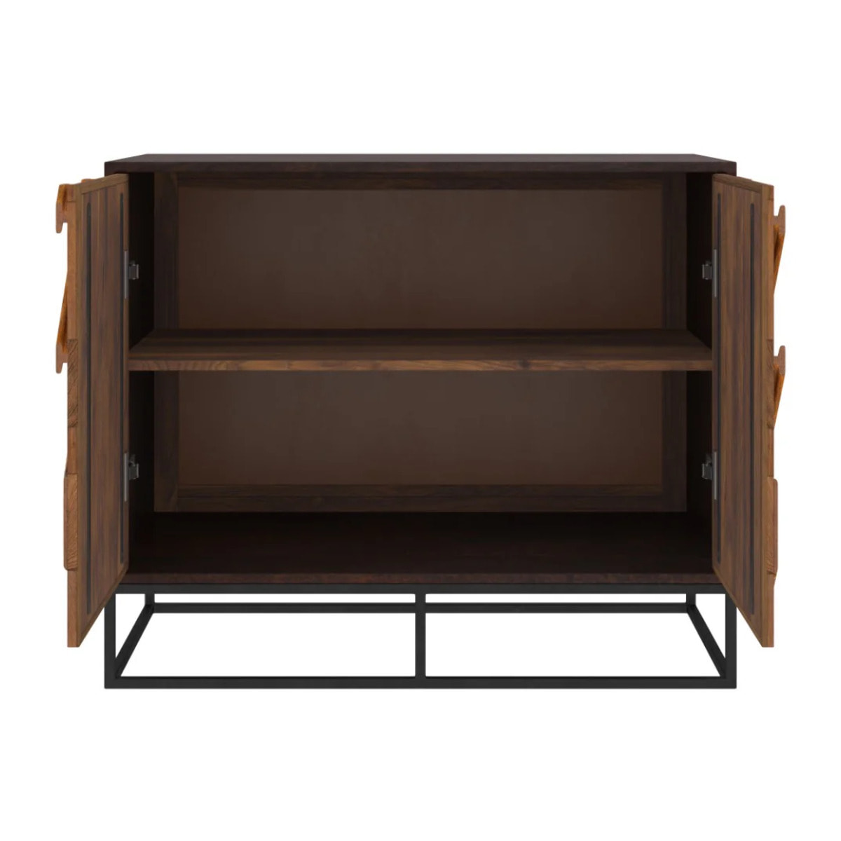 Commode 2 portes en bois d'acacia et bois recyclé - Krabi