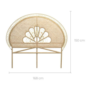 Tête de lit 140 cm en rotin naturel - Gabriella