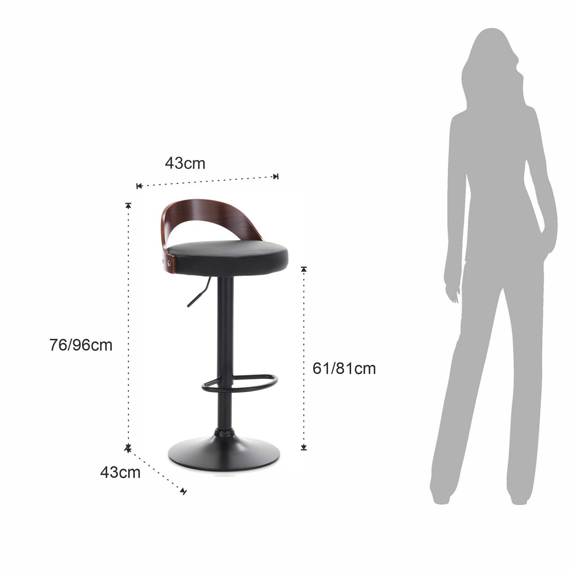 Tomasucci Ensemble de 2 tabourets RUBEN en bois foncé
