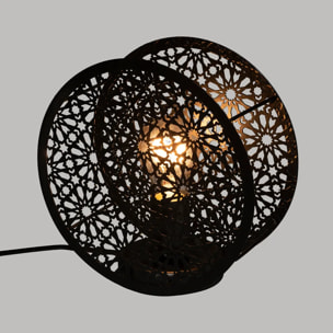 Lampe ronde "Lonzo" - métal - noir D22 cm