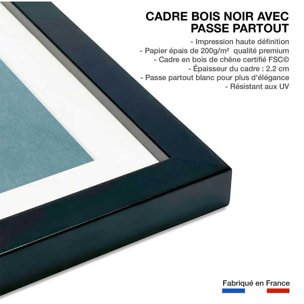 Affiche paysage Silence et gratitude Affiche sous cadre noir