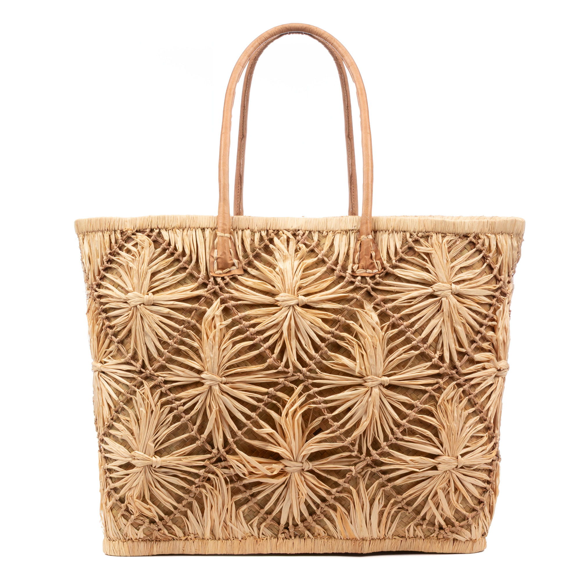 Vigonovo borsa shopper donna. Realizzata in rafia e paglia, con manici in pelle.