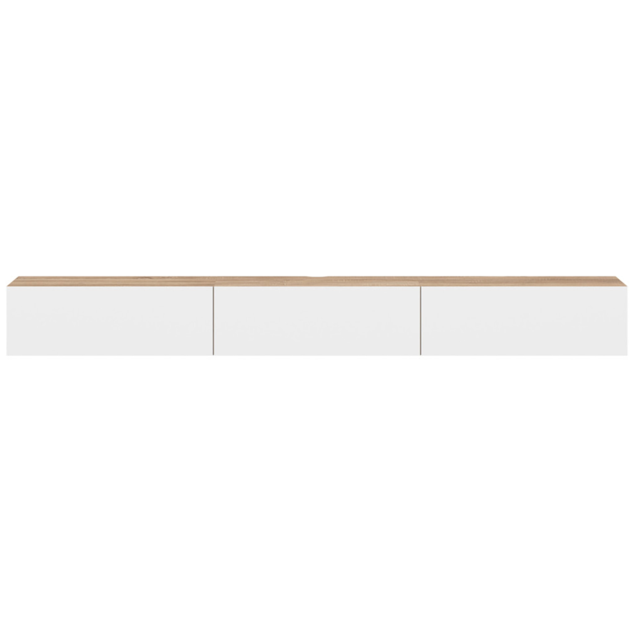Meuble TV suspendu Michigan bois et blanc 270cm