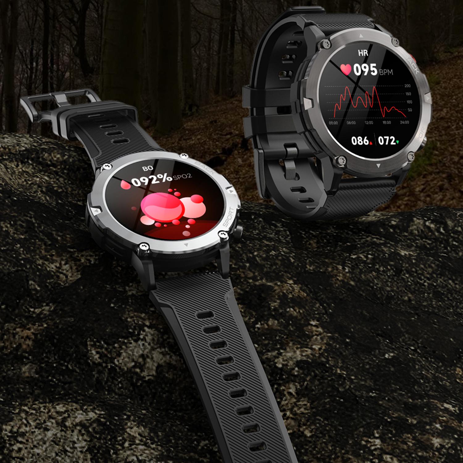 Smartwatch C21 con funzione schermo diviso, 19 modalità sport. Monitoraggio cardiaco e O2.