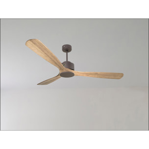 Ventilateur de plafond Réversible  Thermostat Wifi Moteur à courant continu Toits en pente Télécommande Hypersilence Mémoire Shopify Vendible (AUTOMATIQUE) 40   W Chocolat