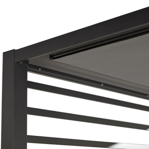 Lit de jardin 2 places structure aluminium gris foncé TALANA