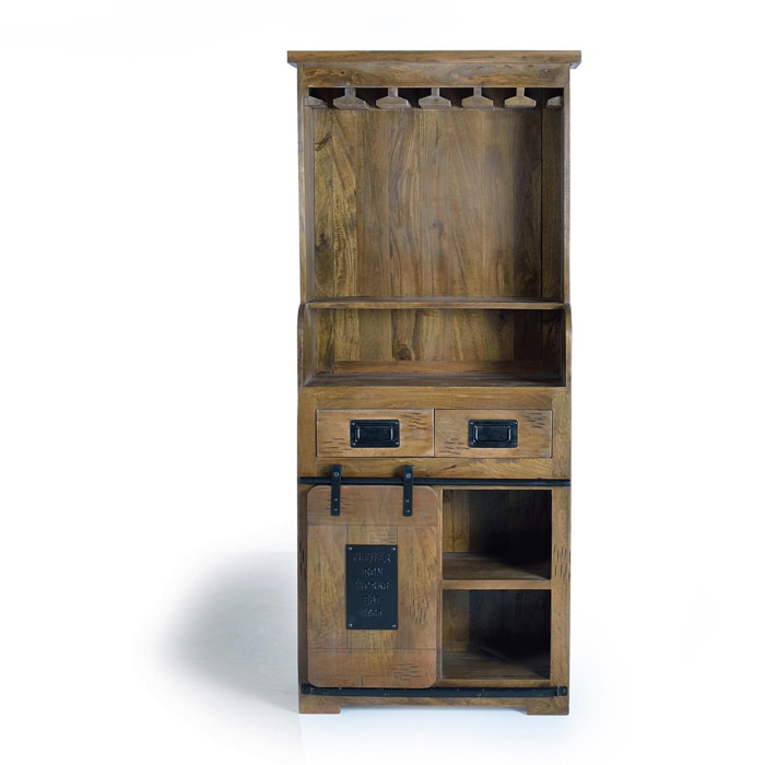 Muebles Bar de Madera de Mango 75 Cm Estilo Industrial