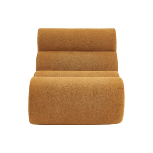 Lot de 2 chauffeuses bouclette texturée moutarde 1 place - L 81 x P 99 x H 75cm - Nova