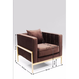 Fauteuil Loft marron velours Kare Design