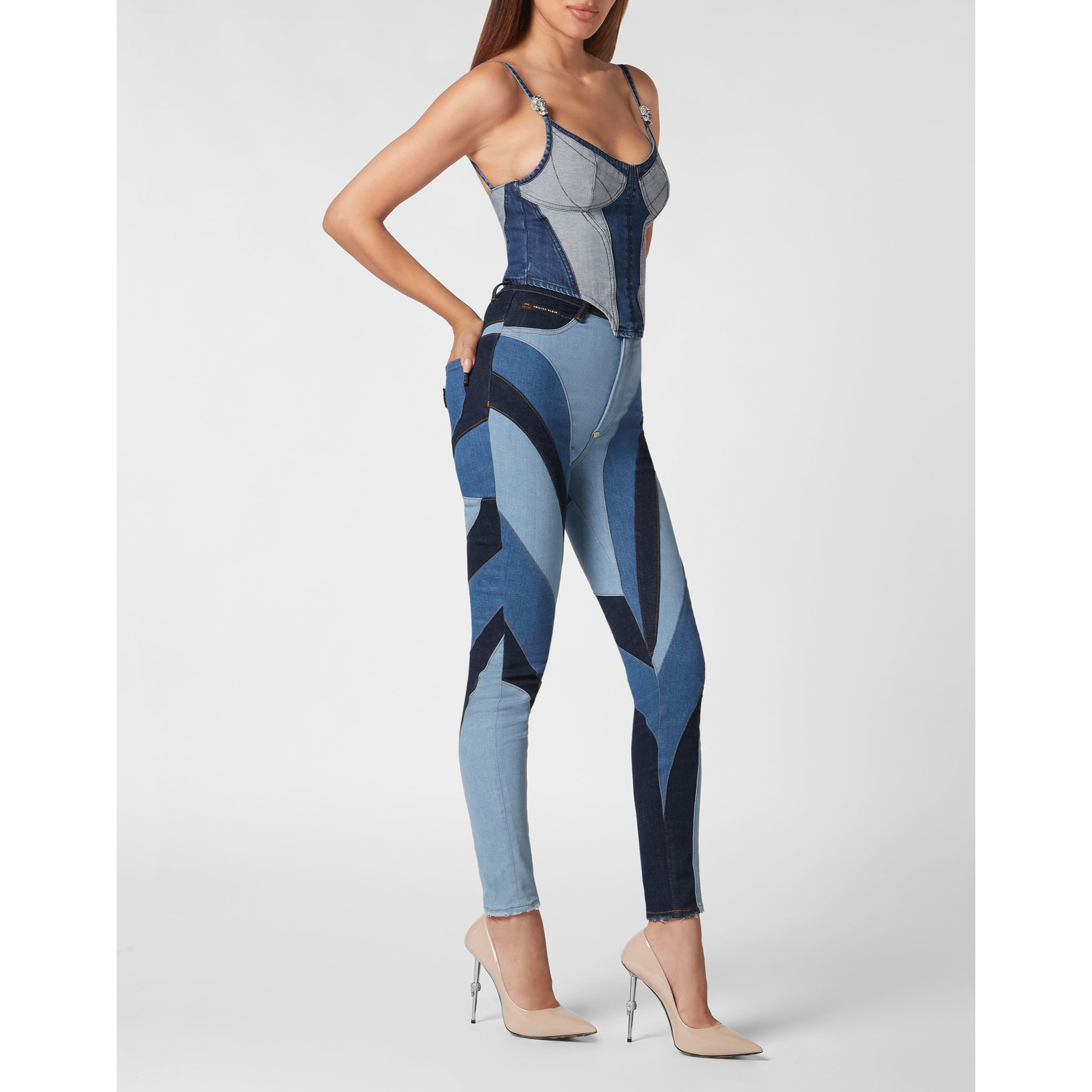 PHILIPP PLEIN Jegging de cintura alta