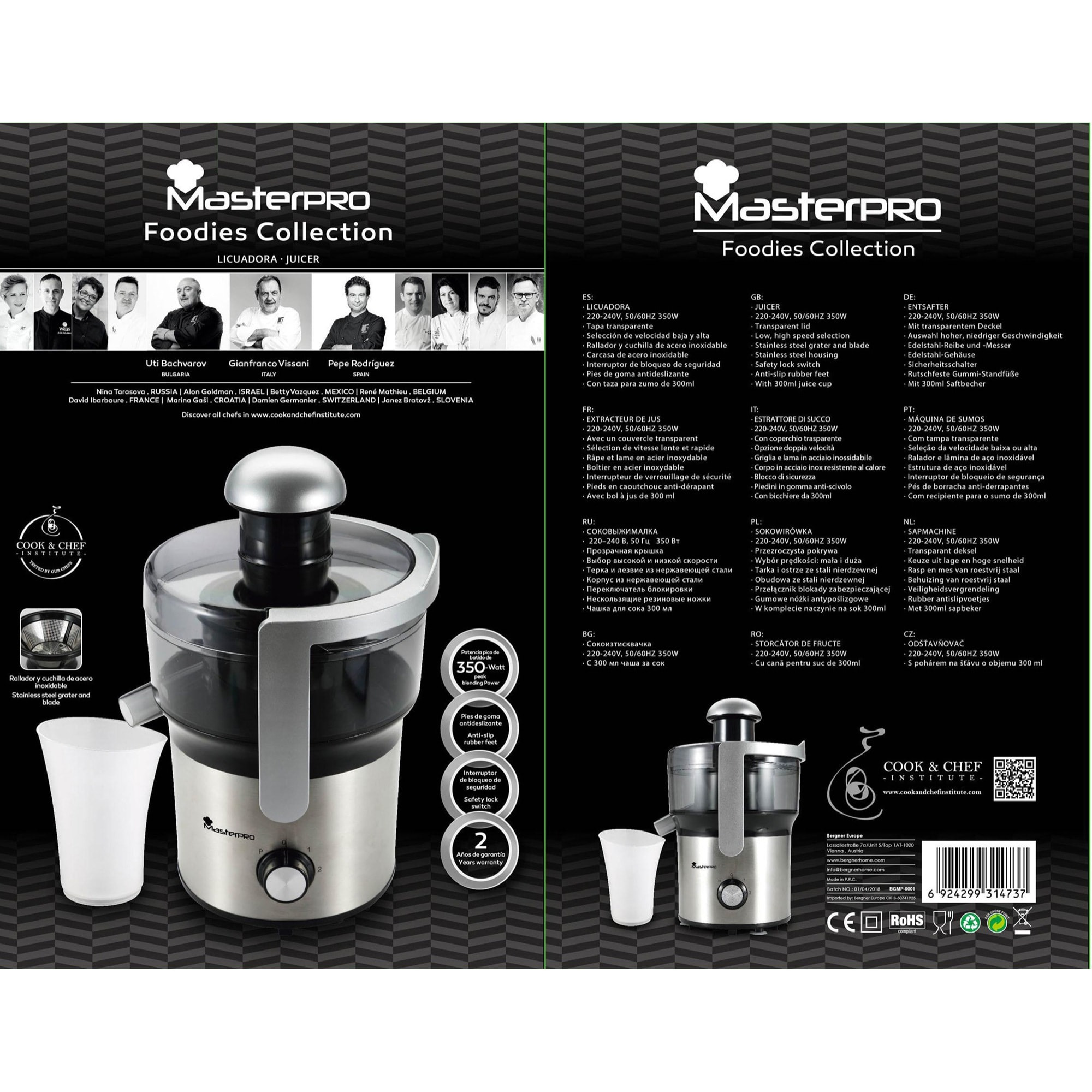 Exprimidor licuadora de zumo foddies con 2 velocidades 300ml