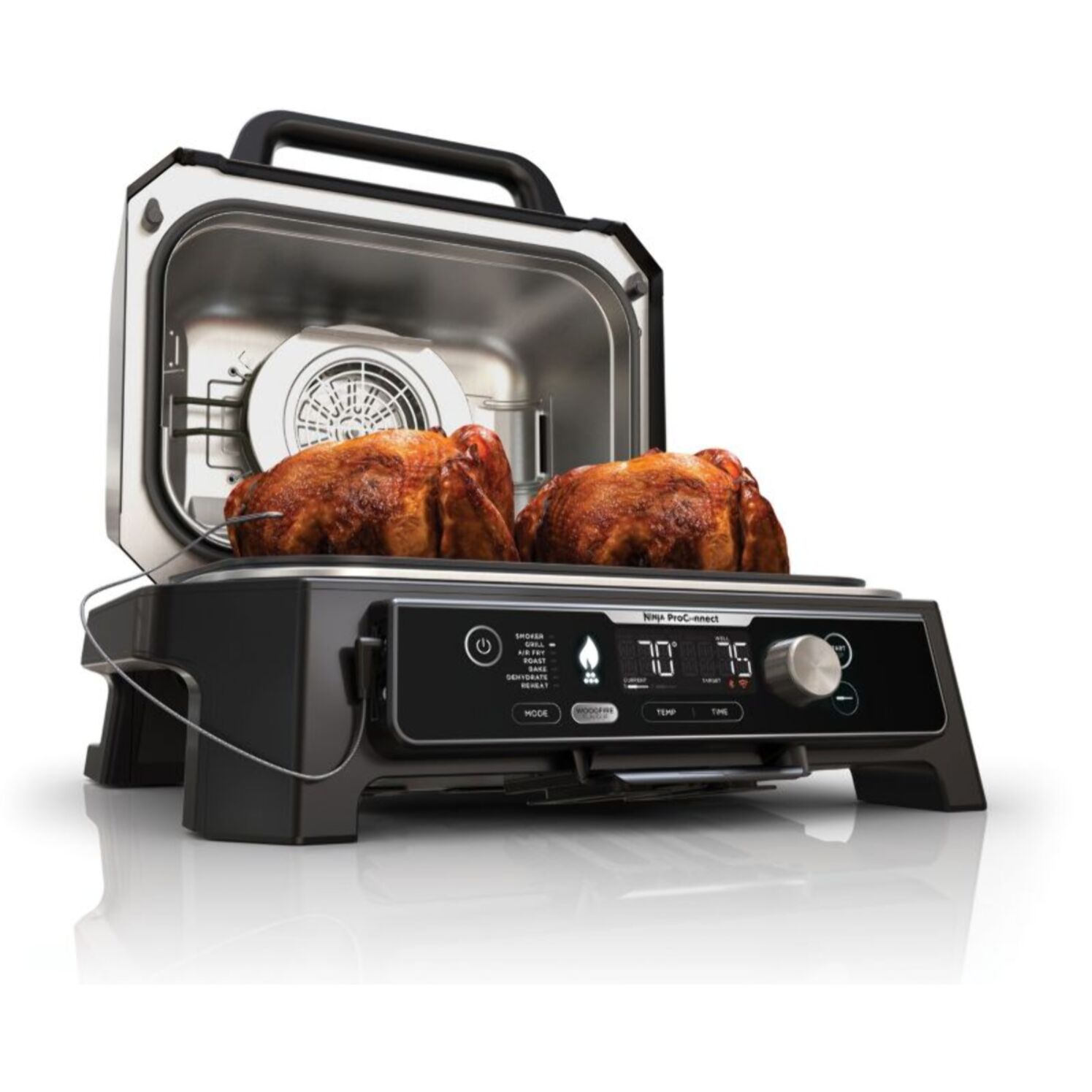 Barbecue électrique NINJA OG901EU Woodfire pro connect à poser, 44.5x26.5 cm