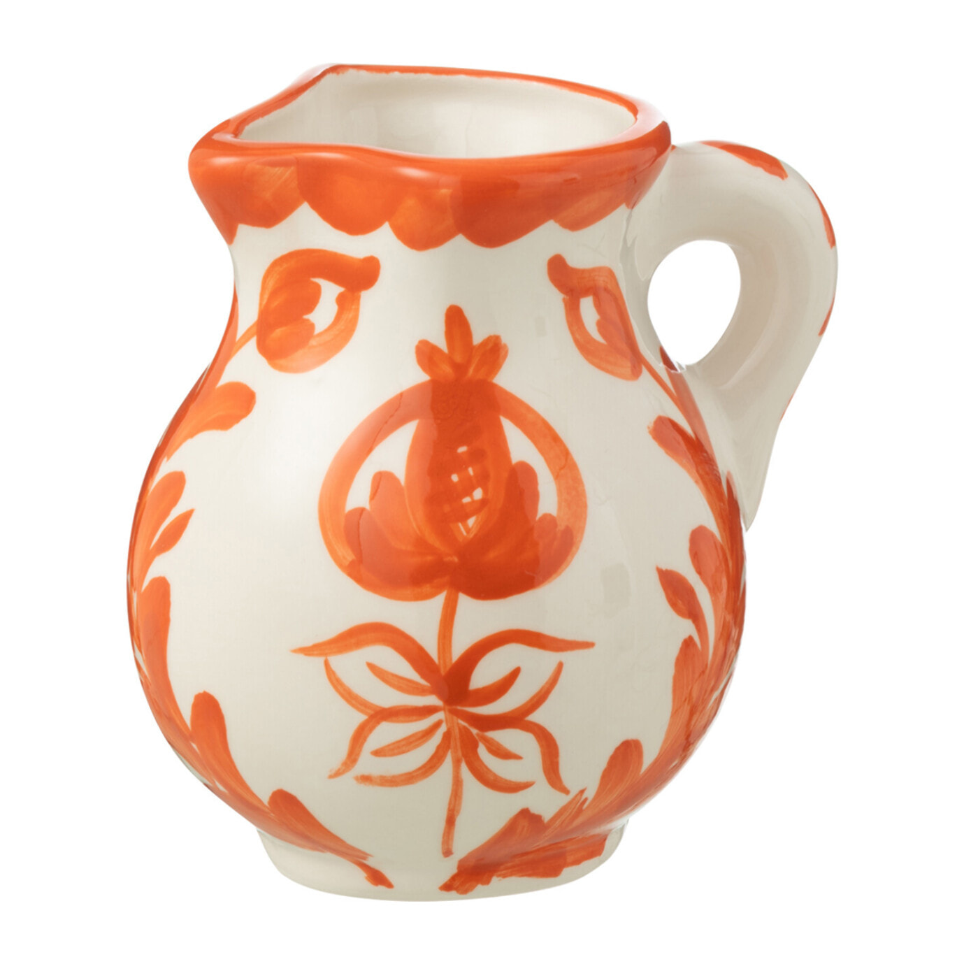 J-Line cruche Granada - céramique - blanc/orange - small