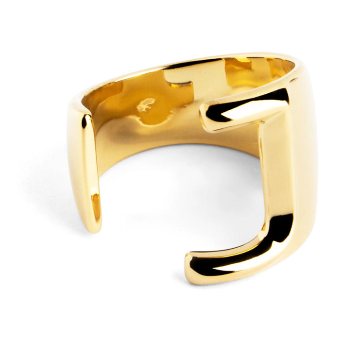 Anillo Personalizado Letter Signet Baño Oro