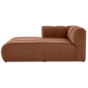 Debbie - module d'assise méridienne gauche en tissu texturé - Terracotta