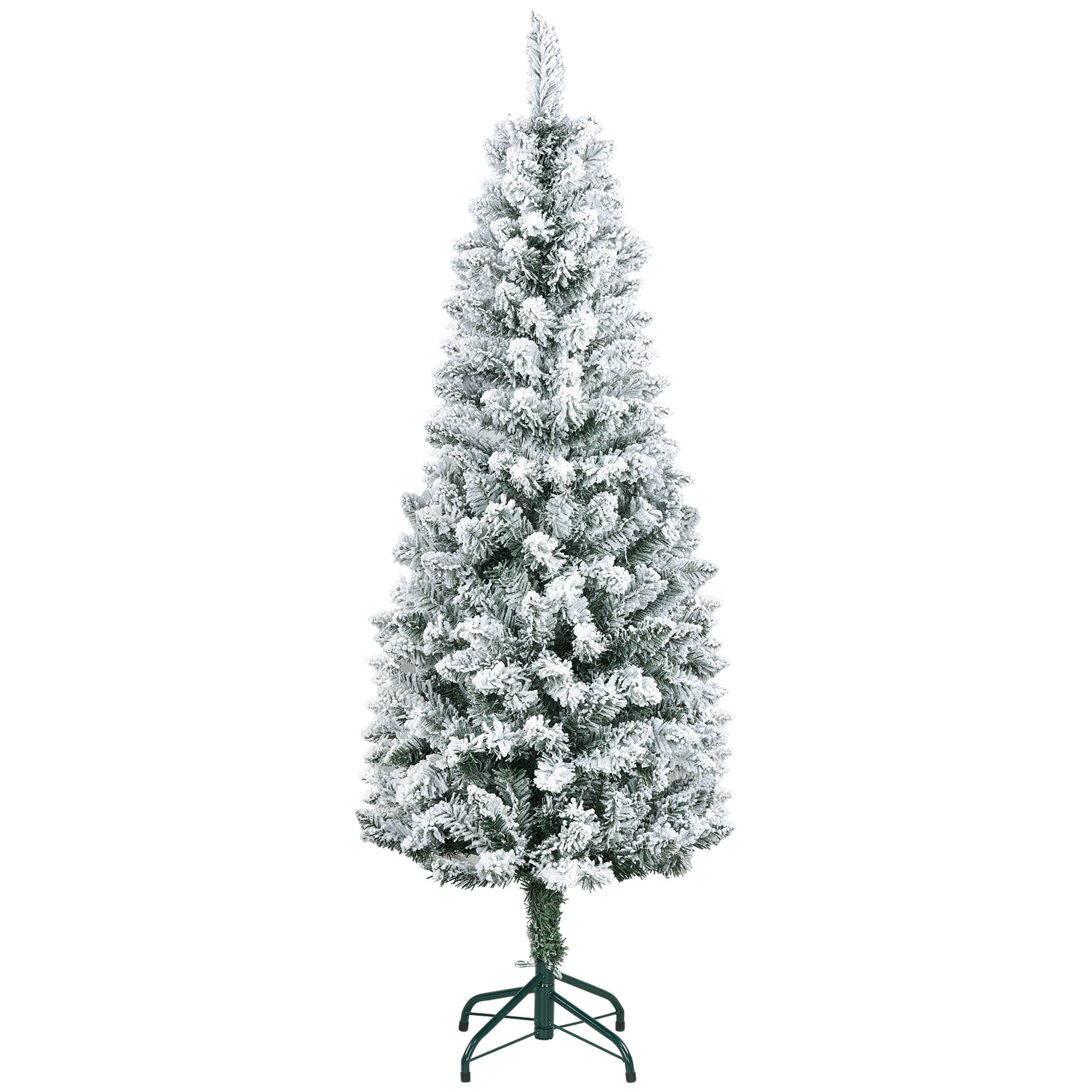 Árbol de Navidad 150 cm Árbol de Navidad Artificial Nevado con 317 Ramas y Soporte de Metal Árbol Navideño para Salón Interior Verde