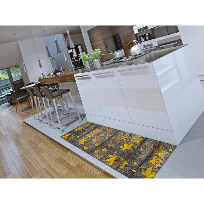 SPRINTY Alfombra vinílica de cocina diseños otoñales en amarillo, varias medidas disponibles.