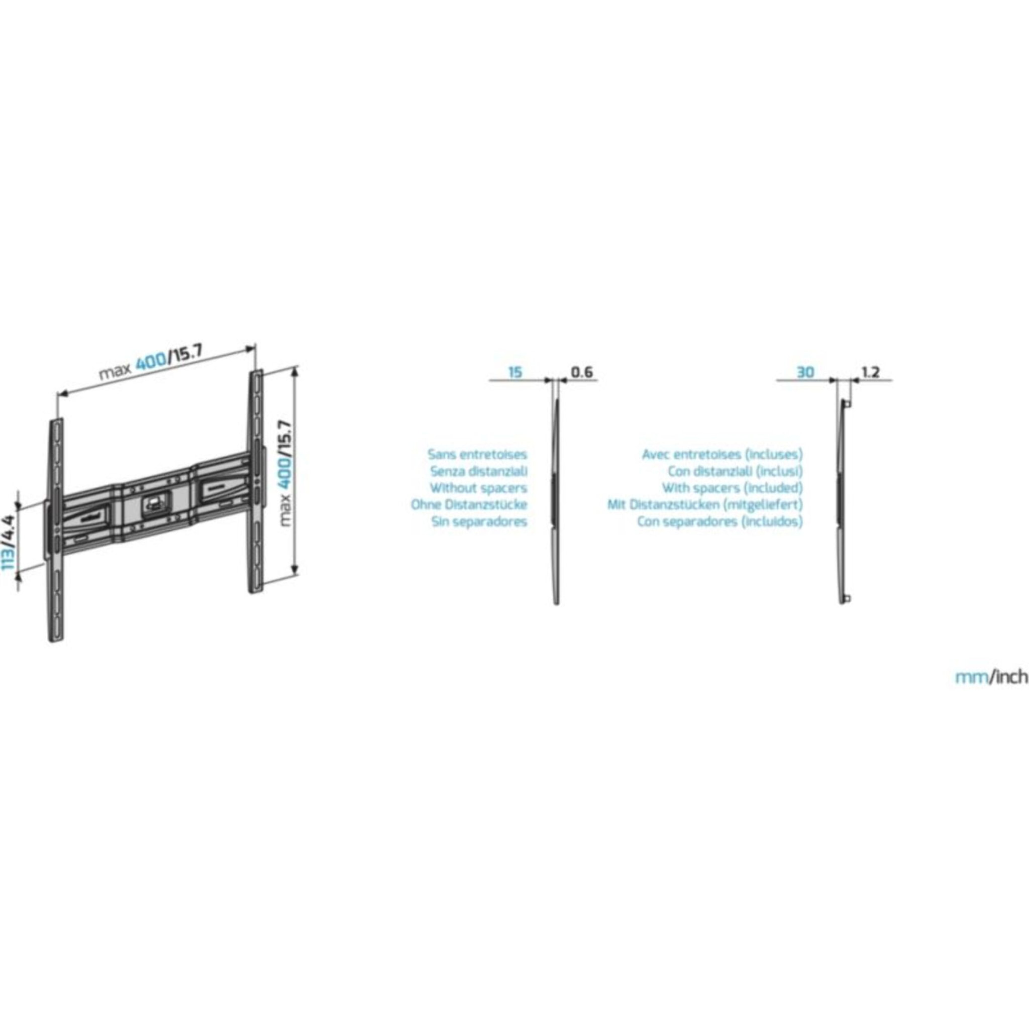 Support mural TV MELICONI FIXE GS S400 - TV 40-82p