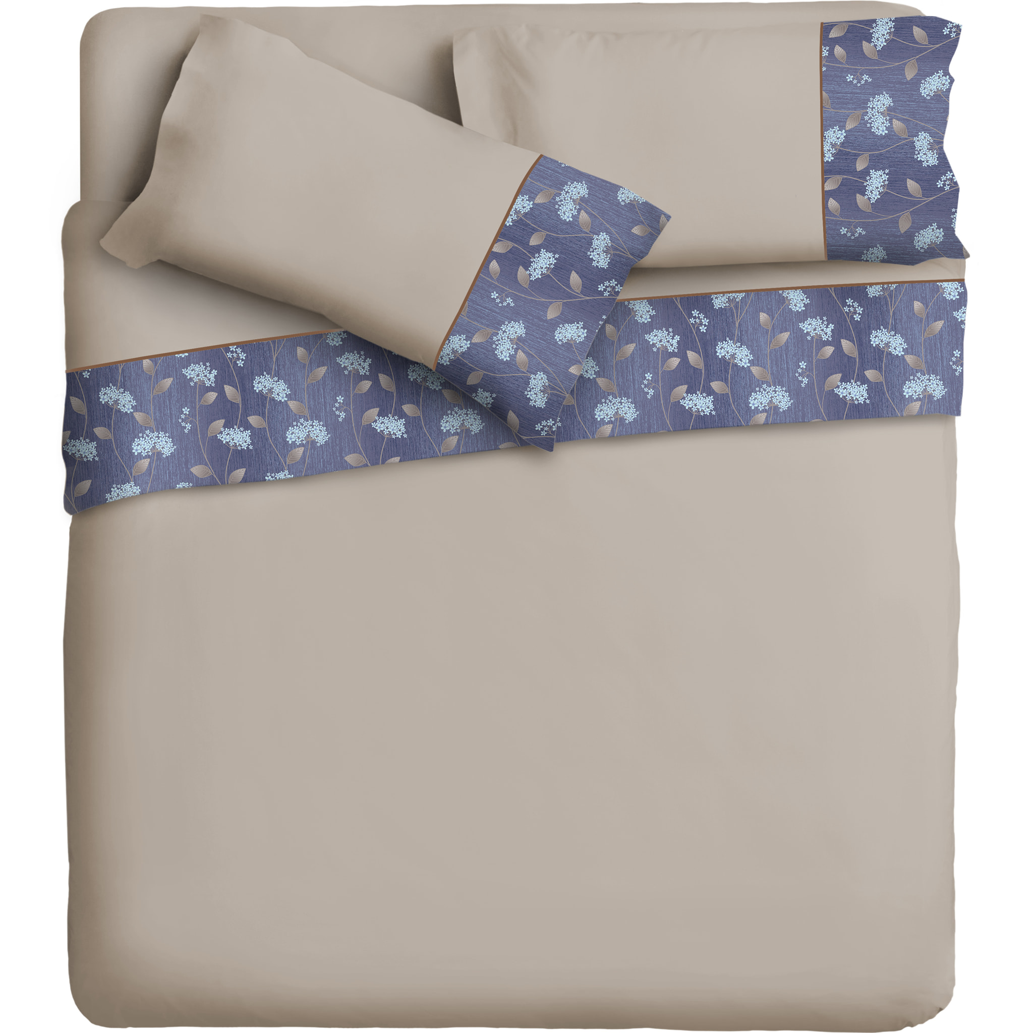 Completo letto Armonie IPERSAN Puro Cotone Verbena Tortora