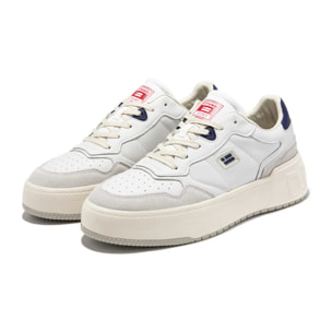 Zapatillas Casual Hombre Court Flag Basic Blanco / Azul Marino D.Franklin