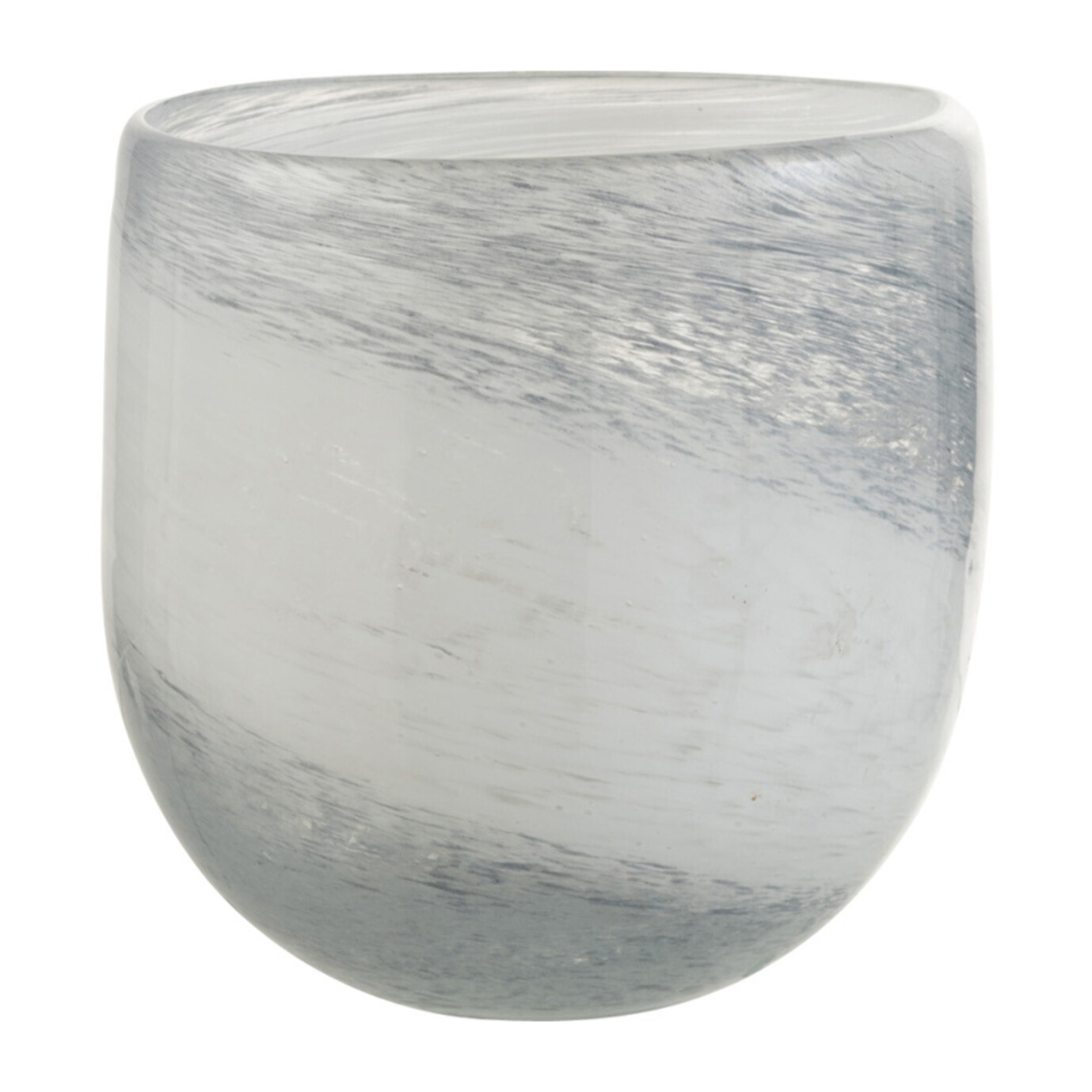 J-Line photophore Denim - verre - blanc/bleu - small