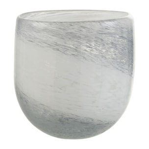 J-Line photophore Denim - verre - blanc/bleu - small