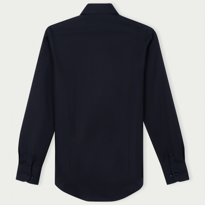 Camicia Uomo 1 Bottone Francese Slim No Iron Unito Nero