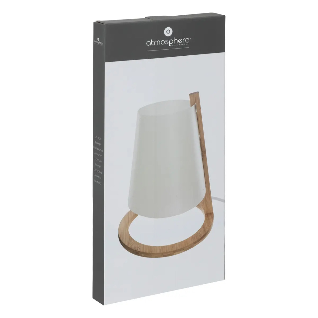 Lampe "Pita" - bambou et blanc H26 cm