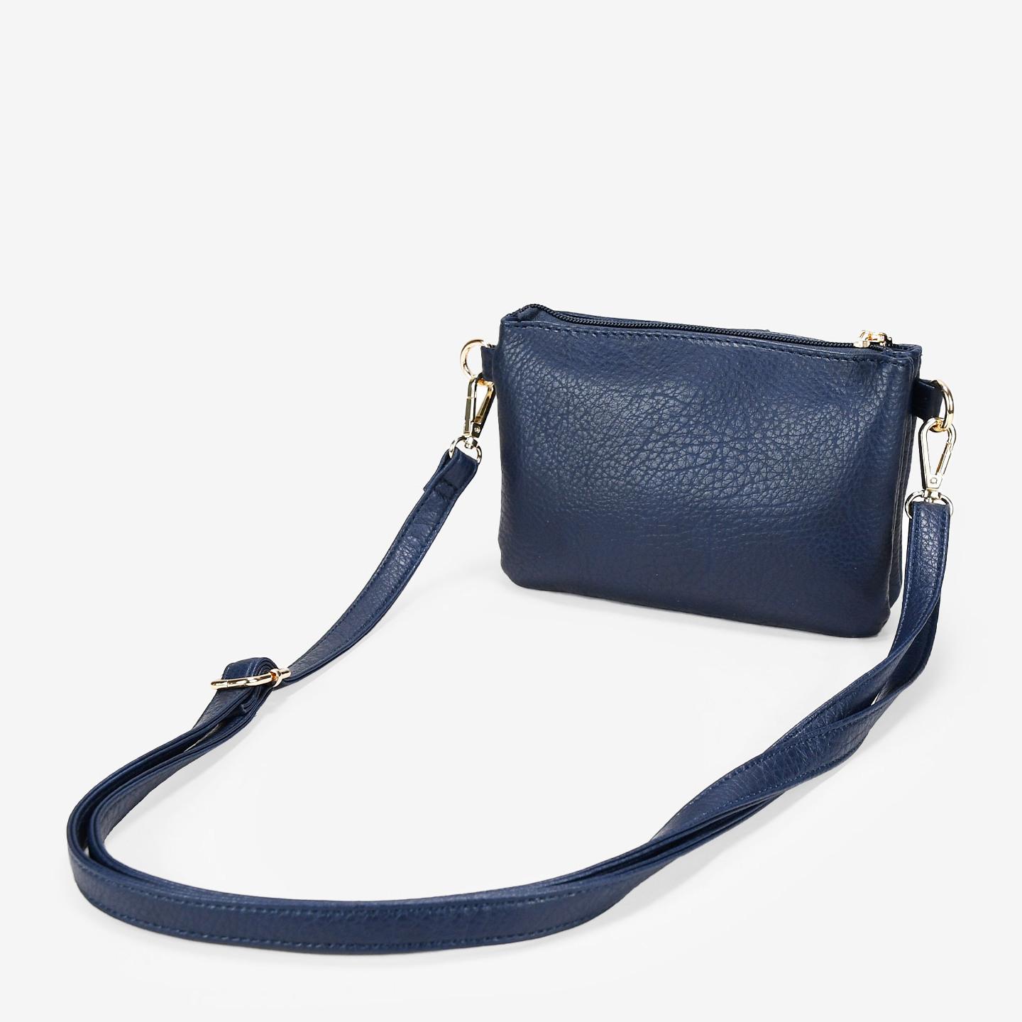 Bolso pequeño azul con bordado