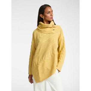 Elena Mirò - Maglia asimmetrica a trecce in lana - Giallo
