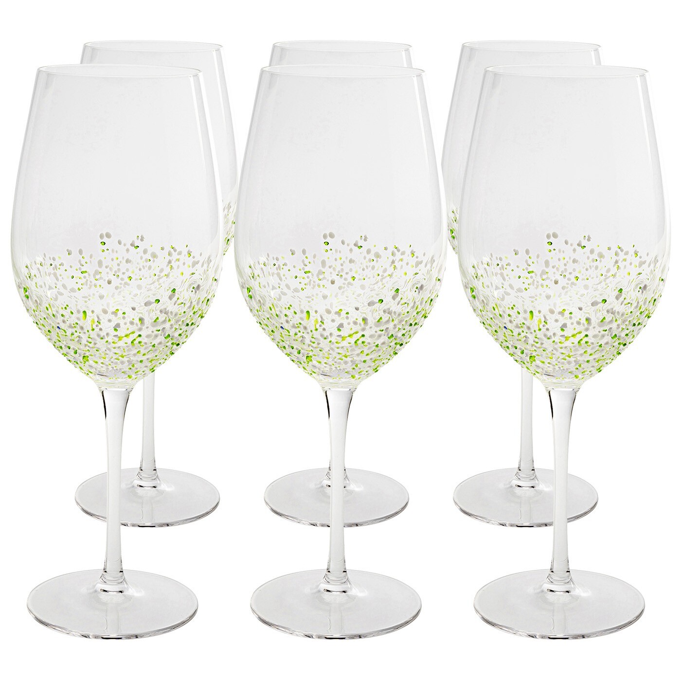 Verres à vin Confetti verts set de 6 Kare Design