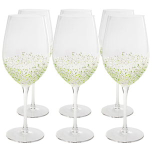 Verres à vin Confetti verts set de 6 Kare Design
