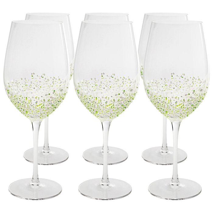 Verres à vin Confetti verts set de 6 Kare Design